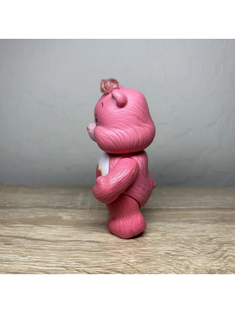 Vintage 1983 Kenner Care Bears Love a Lot Bear 3.5 Inch Posable Figure Pink